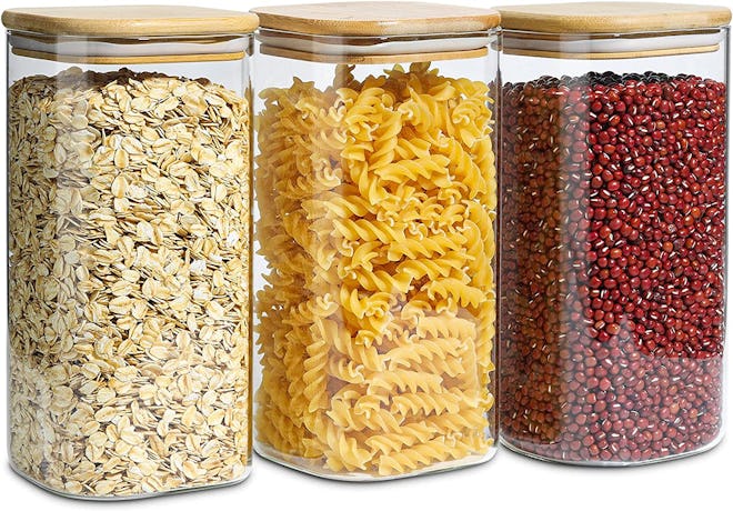 KTMAMA Airtight Glass Food Storage Canisters (Set of 3)