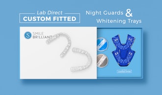 The Smile Brilliant teeth whitening kit comes with molding putty and custom-fit trays.