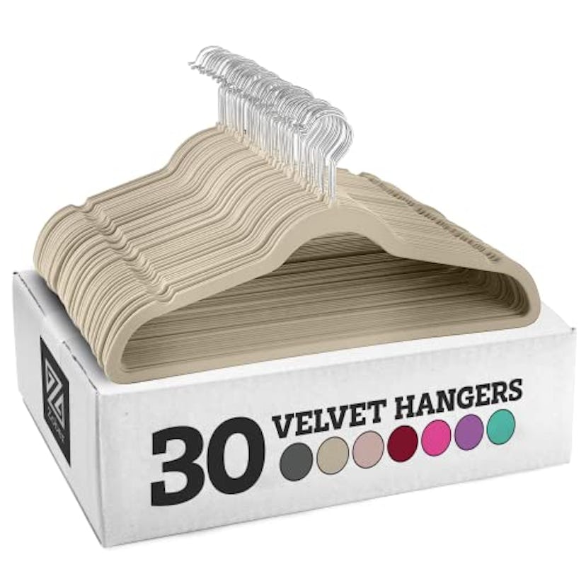 Zober Non-Slip Velvet Hangers (30-Pack)