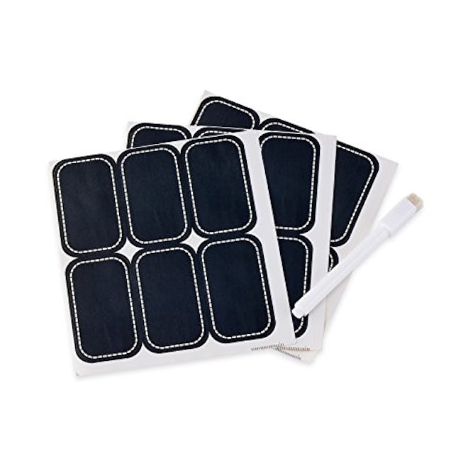 Unique Chalkboard Labels for Mason Jars- 18pc Rectangle Label Set - Medium Size Stickers (2.8”*1.6”)…