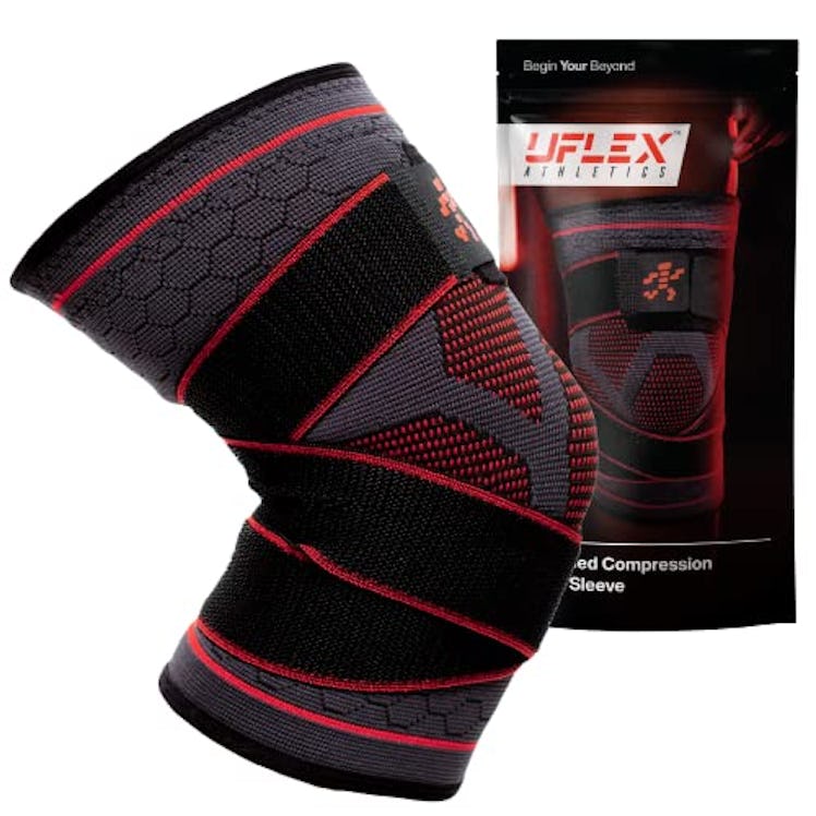 UFlex Supportive Knee Brace Compression Sleeve with Straps