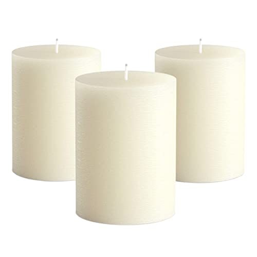 Melt Candle Company Set of 3 Pillar Candles 3" x 4" Unscented Handpoured Weddings, Home Decoration, ...