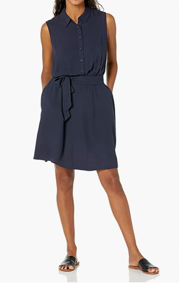 Amazon Essentials Sleeveless Woven Shirt Dress