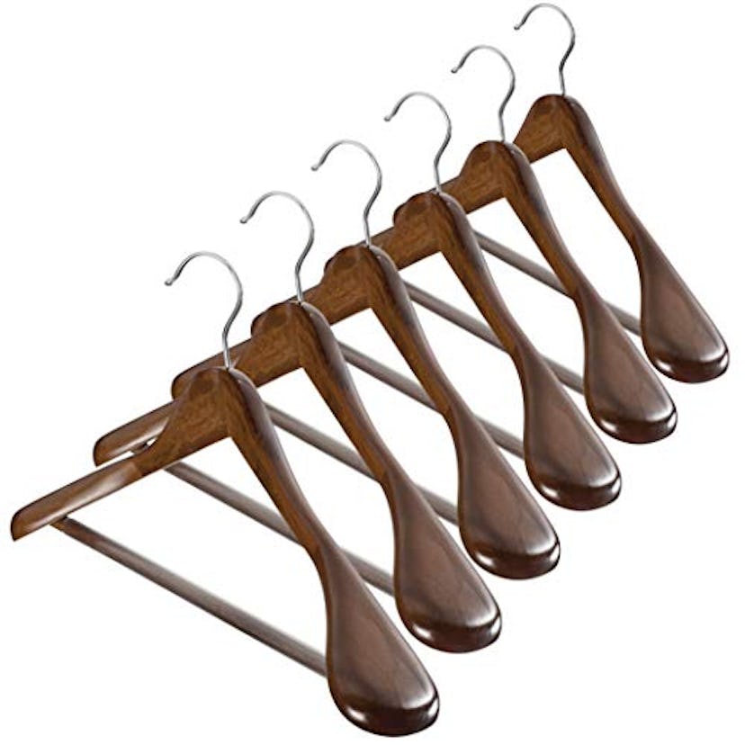 Zober High-Grade Wide Shoulder Wooden Hangers (6-Pack)