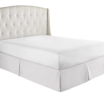 HC Collection White Queen Bed Skirt - Dust Ruffle w/ 14 Inch Drop