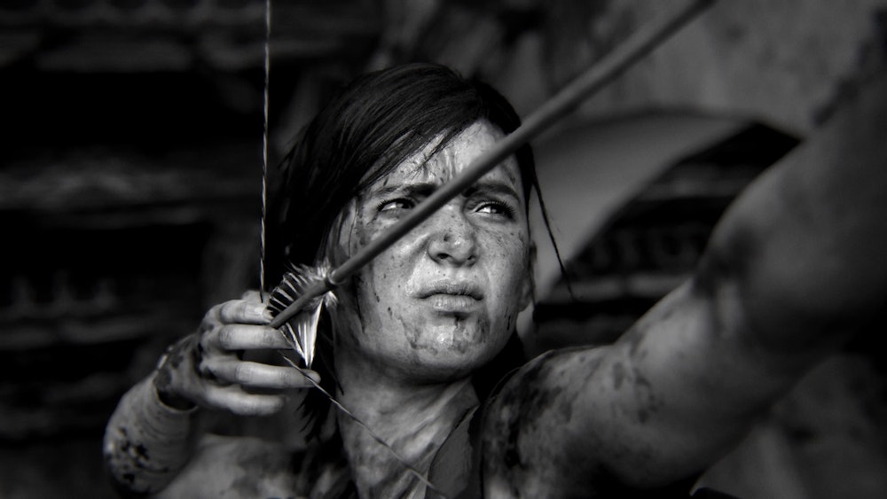 ellie black and white the last of us 2