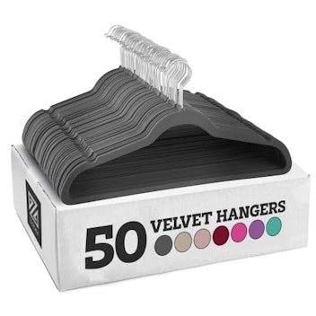 Zober Premium Quality Space Saving Velvet Hangers (50-Pack)