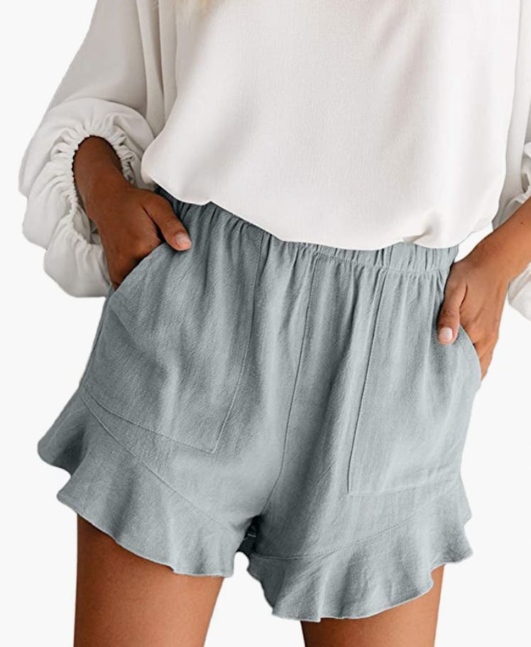 Dokotoo Ruffle Hem Shorts with Pockets