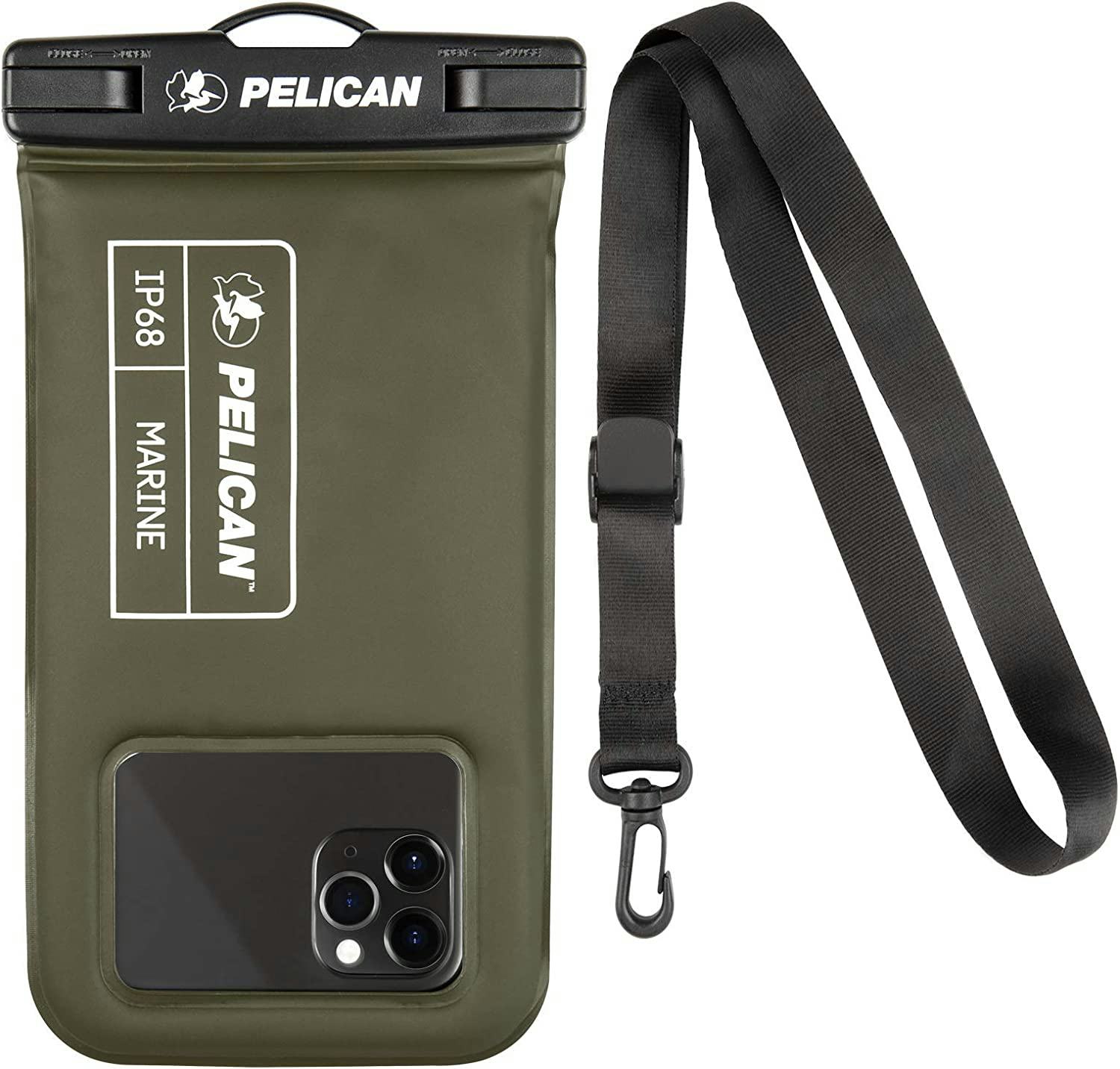 olive green waterproof floating phone case
