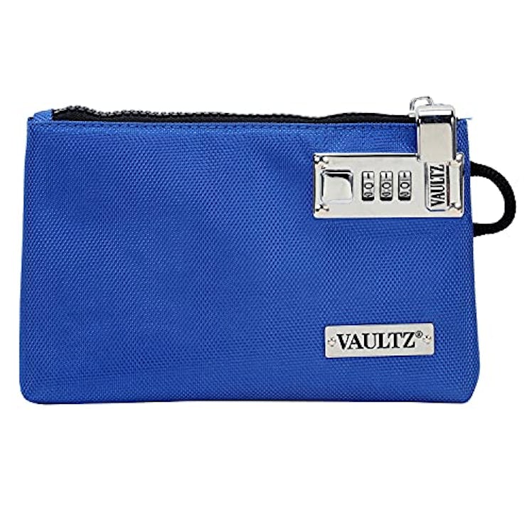 Vaultz Money Bag with Lock - 5 x 8 Inch, Men & Women's Locking Accessories Pouch for Cash, Bank Depo...
