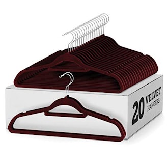 Zober Premium Velvet Hangers with Tie Bar (20-Pack)