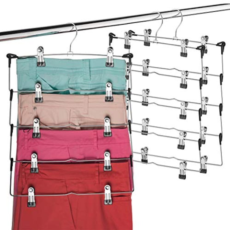 Zober 5-Tier Pants and Skirts Hangers (3-Pack)