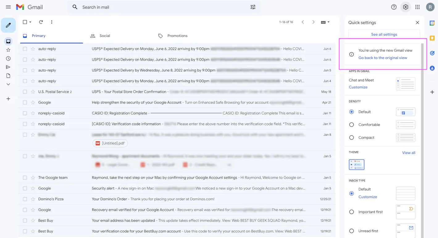 Gmail Layout Tutorial How to change Gmail back to original layout view