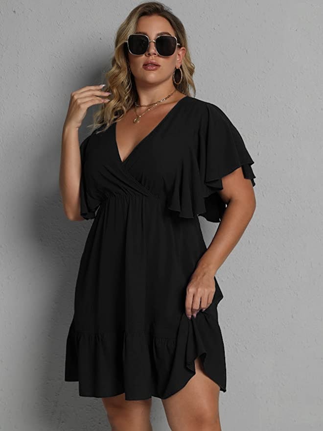 Floerns V-Neck Wrap Dress