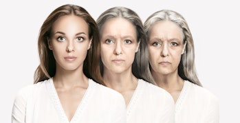 Woman aging concept