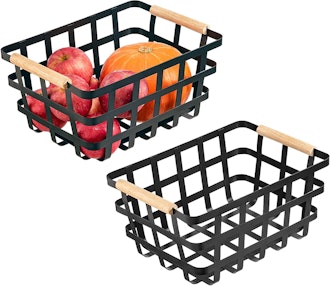 Black Farmhouse Baskets (Set of 2)