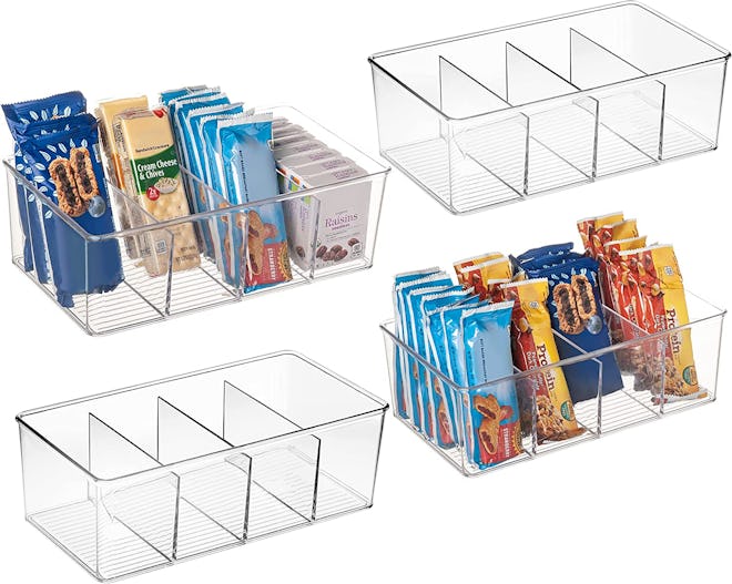 These CLEARSPACE organizers feature convenient dividers, making them some of the best fridge organiz...