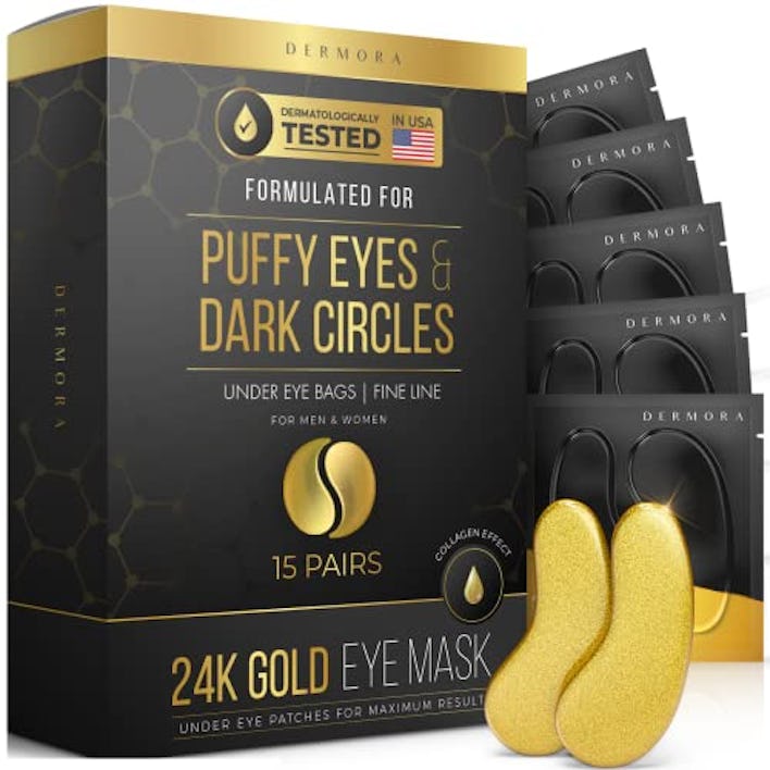 Dermora 24K Gold Eye Mask Puffy Eyes and Dark Circles Treatments (15-Pack)