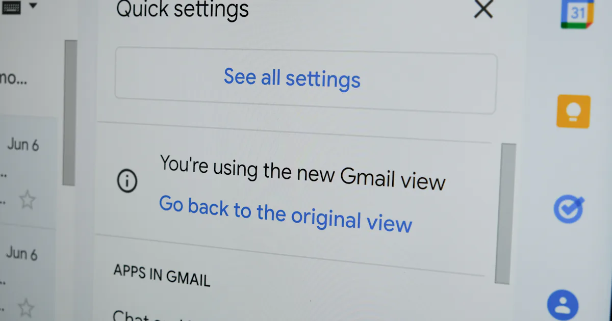 How to change Gmail back to original layout view