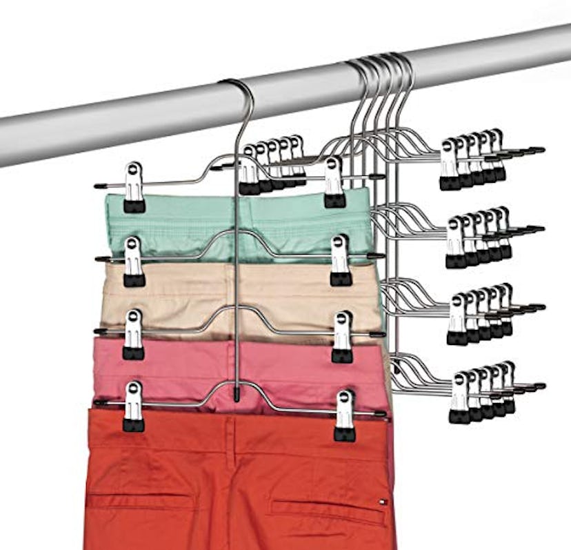 Zober Space Saving 4-Tier Skirt Hanger (6-Pack)