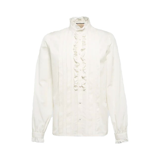 Gucci White Ruffled Shirt