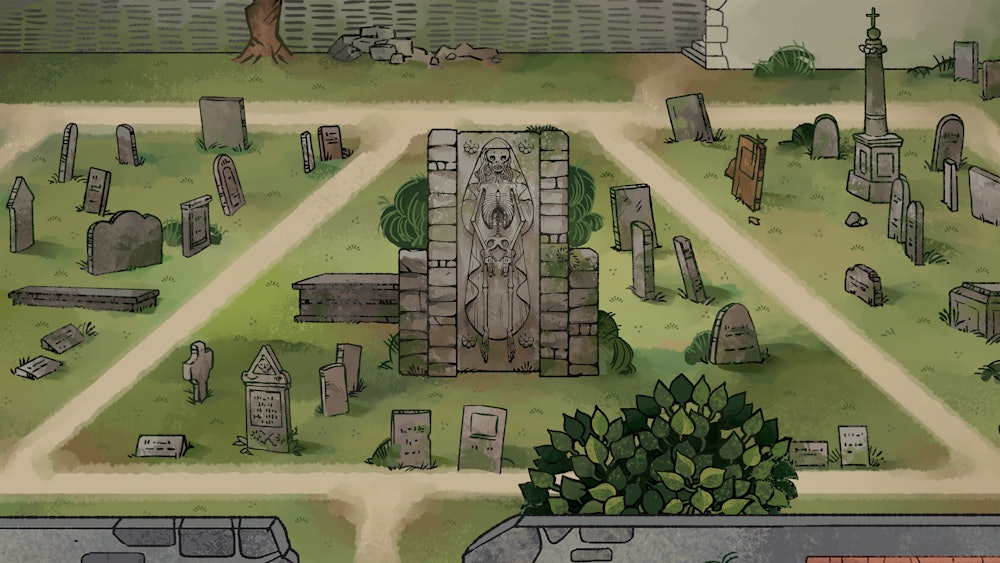 A graveyard in Obsidian Entertainment's Pentiment. 