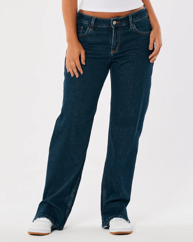 Curvy Low-Rise Dark Wash Y2K Dad Jeans