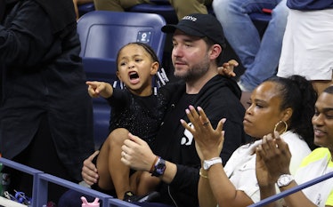 Alexis Ohanian, husband of Serena Williams of USA and their daughter Olympia Ohanian Jr