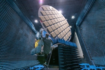 A view of the ESA biomass satellite.
