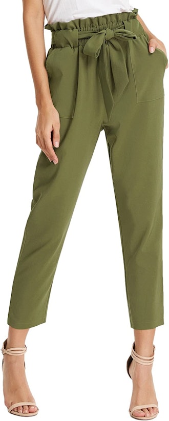 GRACE KARIN Cropped Paper Bag Trousers