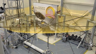 An image of the Biomass satellite's reflector.