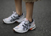 Frankie Miles wearing dad sneakers ASICS gel 1090 