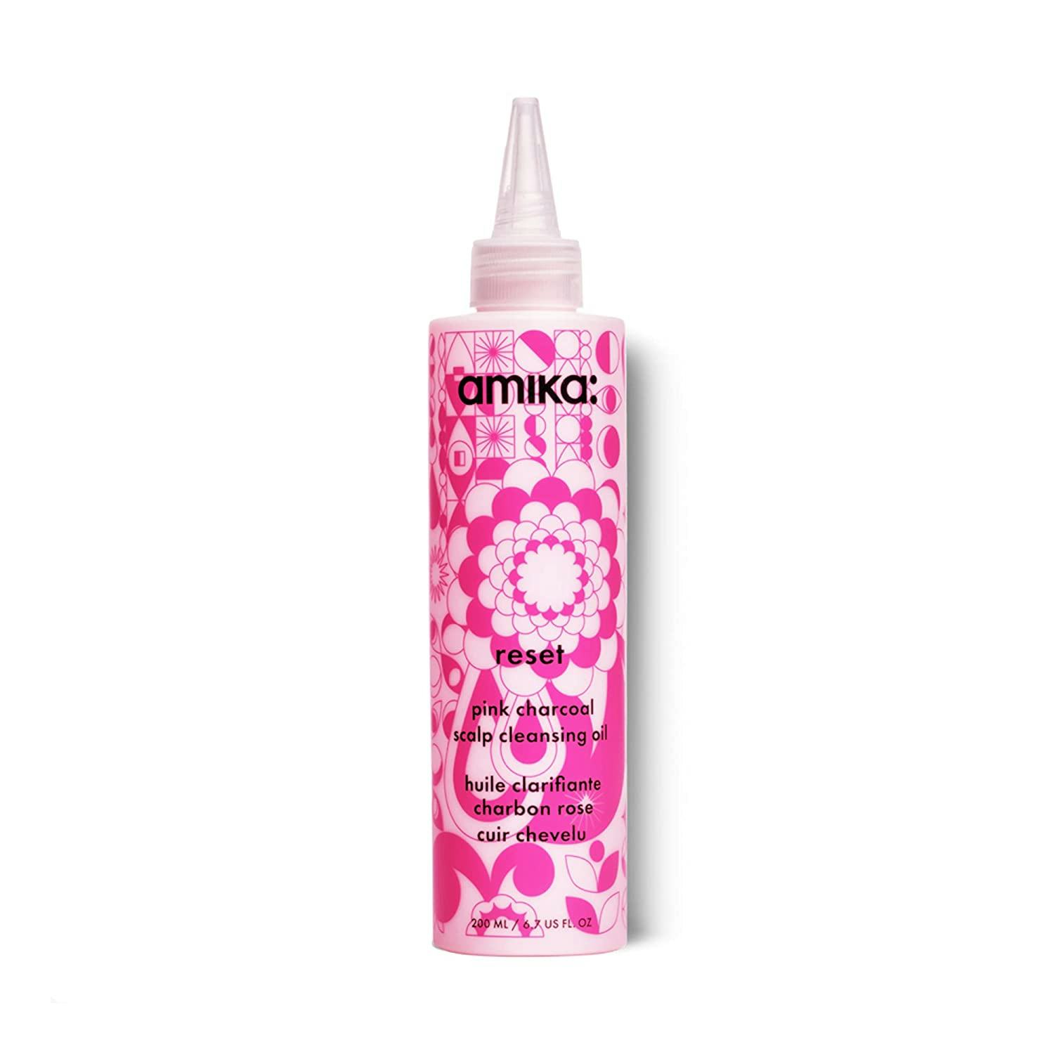 amika reset pink charcoal scalp cleansing oil is the best pre shampoo cleanser for scalp detox