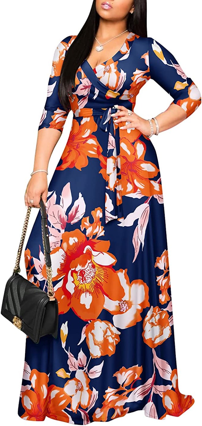 FANDEE V-Neck Maxi Dress