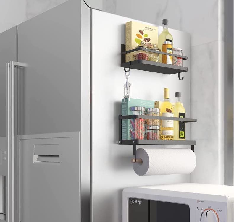 Hoopoton Magnetic Paper Towel Holder &amp; Spice Rack