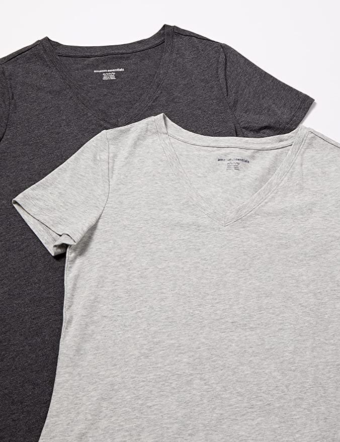 Amazon Essentials Classic-Fit Short-Sleeve V-Neck T-Shirt (2-Pack)