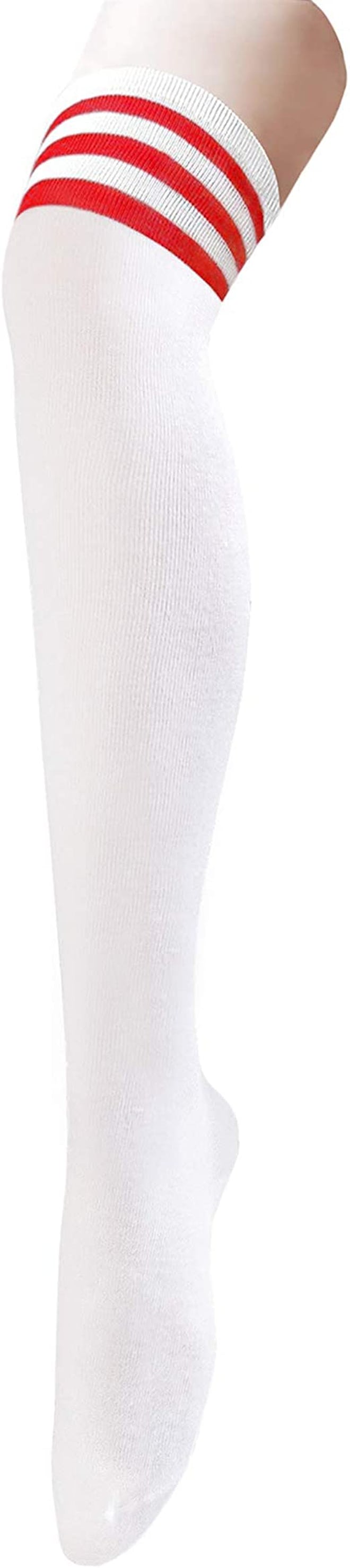 Amazon Women Thigh High Socks Striped Knee High Socks