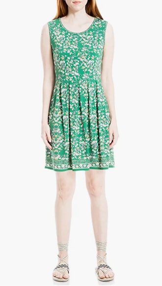 Max Studio Printed Sleeveless Fit and Flare Dress