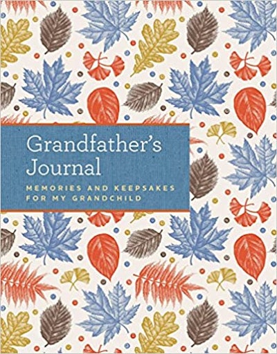 A journal for a grandfather with a leaf print is a wonderful grandparents day gift for grandpa