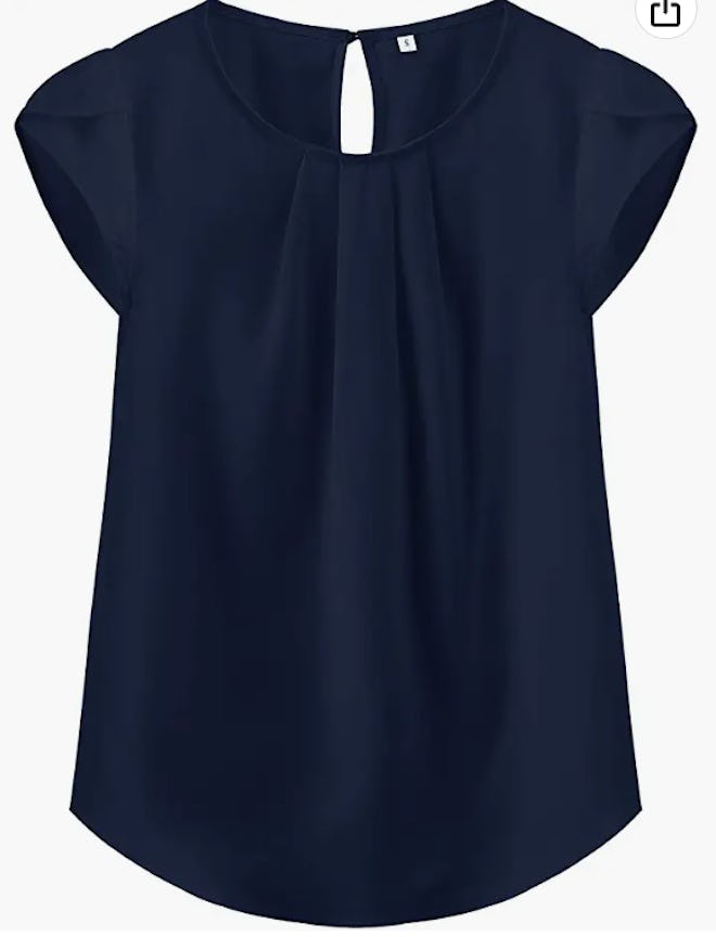 TASAMO Round Neck Pleated Top