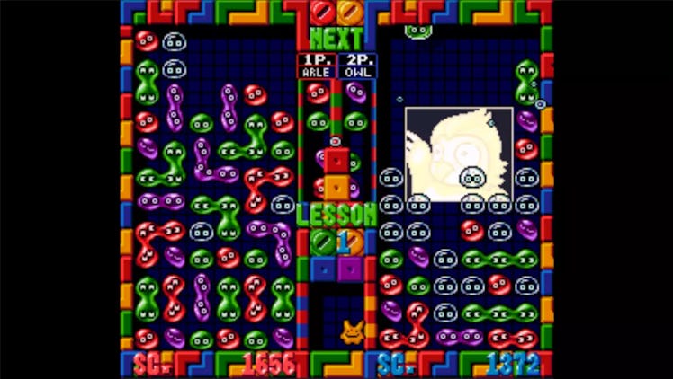 Blobs everywhere in Super Puyo Puyo 2.