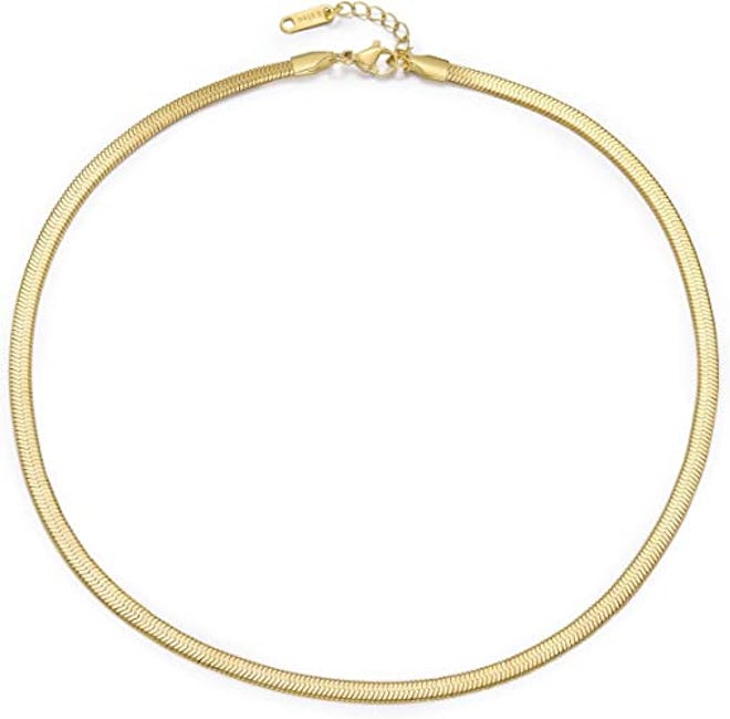 Amazon Herringbone Necklace for Women 14K Gold