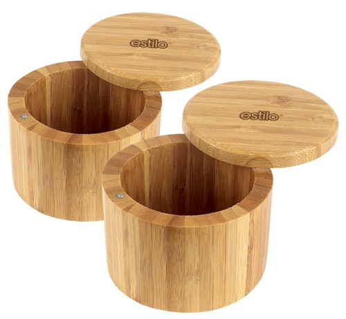 Estilo Bamboo Wooden Spice Containers (2 Pieces)