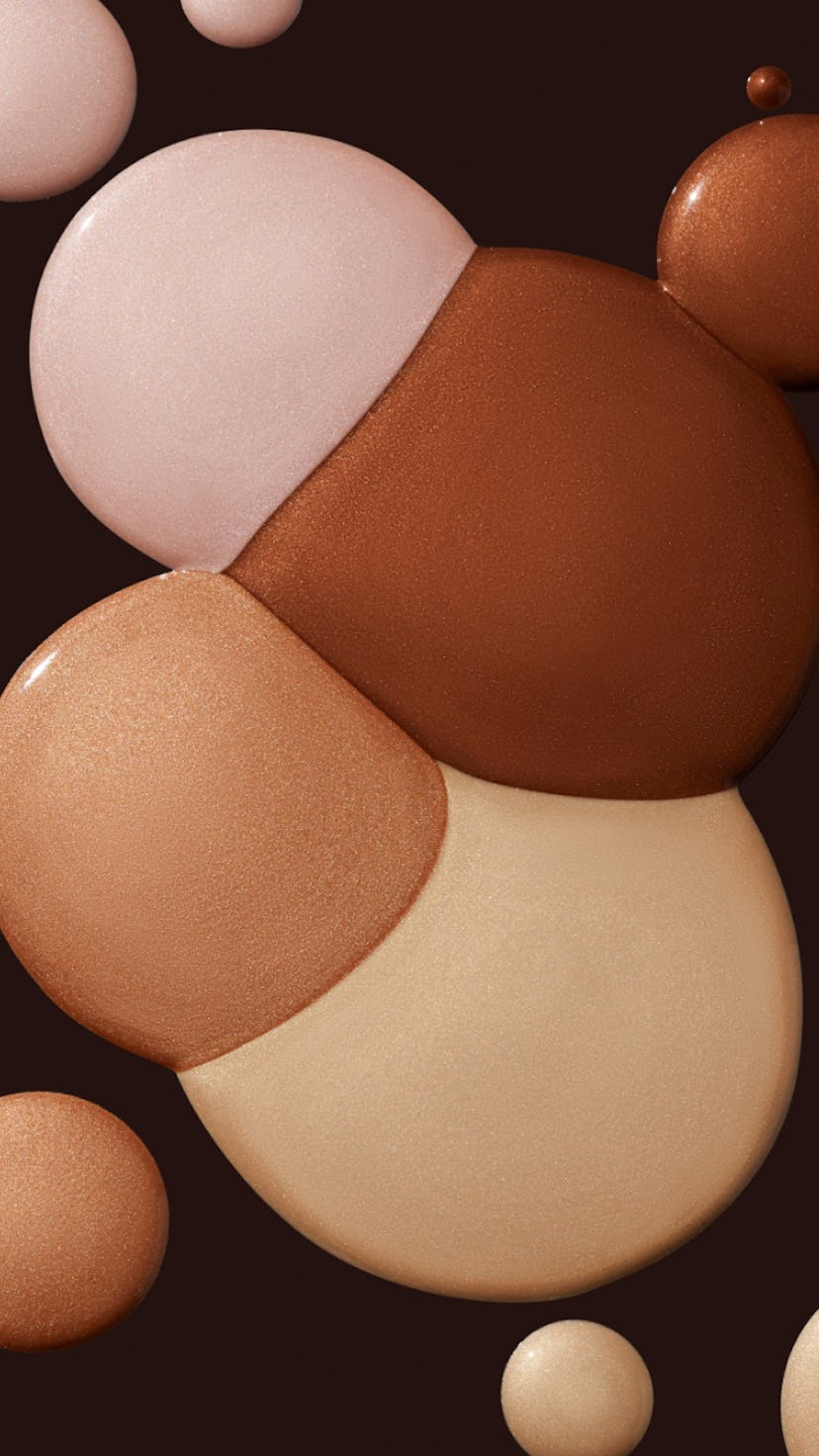 Different shades of skin colored foundations