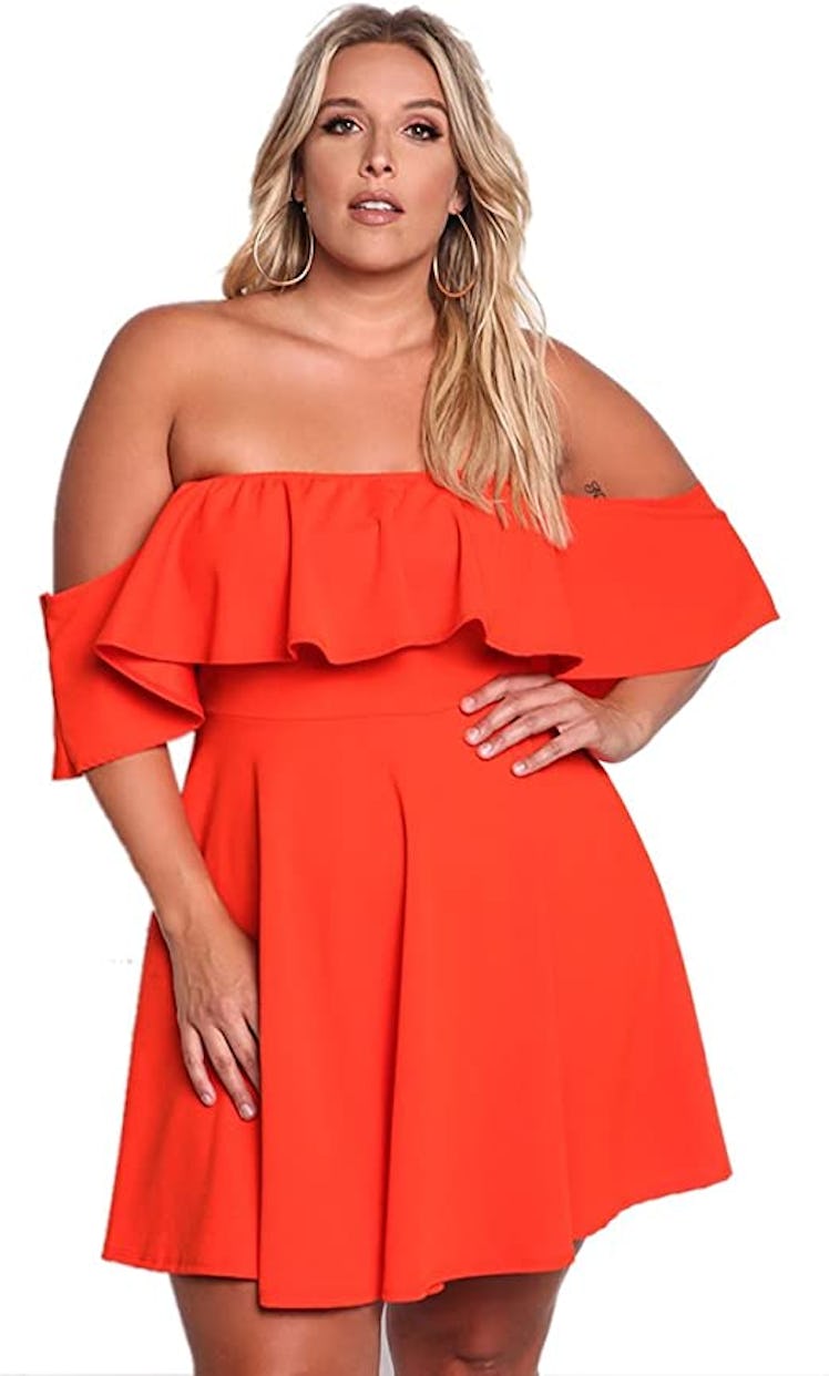 ROSIANNA Strapless Ruffle Swing Dress