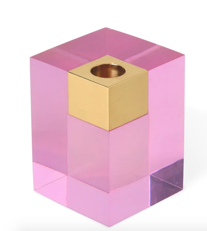 barbie core pink acrylic candle holder