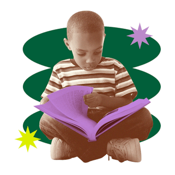 A boy reading a book reluctantly 