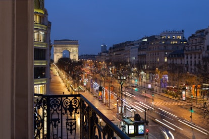 A balcony view from the Fouquet’s Paris