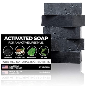 Nextrino Activated Charcoal Tea Tree Soap with Peppermint (5-Pack)