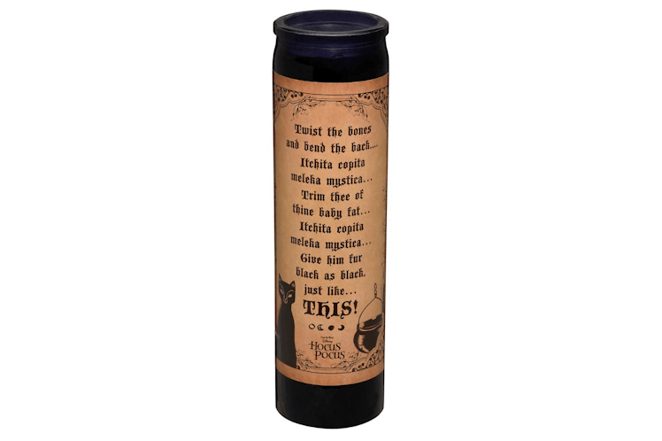 This Binx candle is part of the Spirit Halloween 'Hocus Pocus' 2022 decorations collection. 